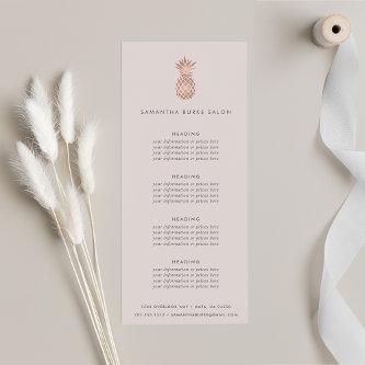 Faux Rose Gold Pineapple | Pricing or Services Rack Card