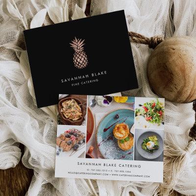 Faux Rose Gold Pineapple Promotional Photo Collage Postcard