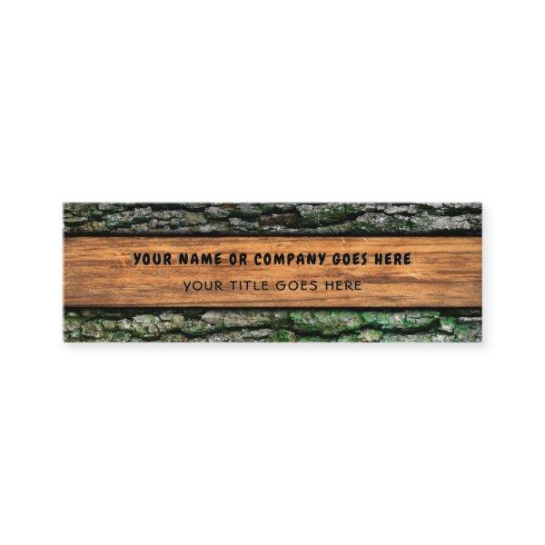 Faux Rustic Wood Grain Tree Bark Moss Mini