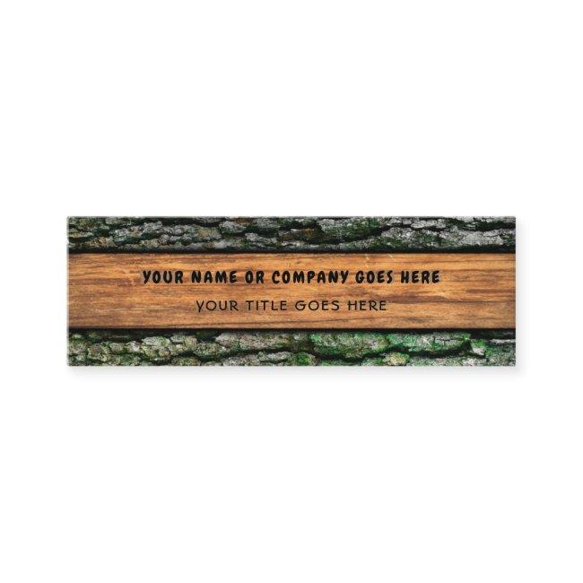 Faux Rustic Wood Grain Tree Bark Moss Mini