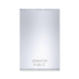 Faux Silver Glitter Modern Minimalist Template Top