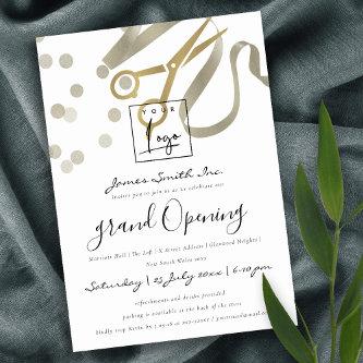 FAUX SILVER RIBBON CUTTING GRAND OPENING CEREMONY INVITATION