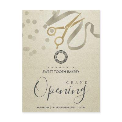 FAUX SILVER RIBBON CUTTING GRAND OPENING INVITE
