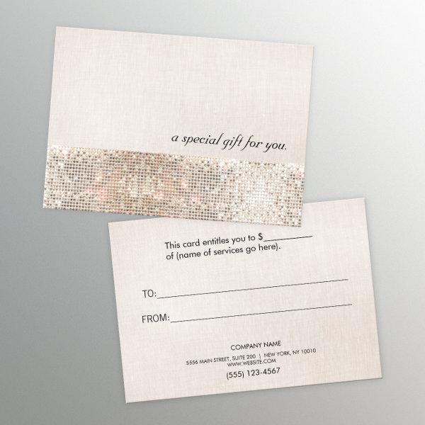 Faux Silver Sequins Beauty Gift Certificate