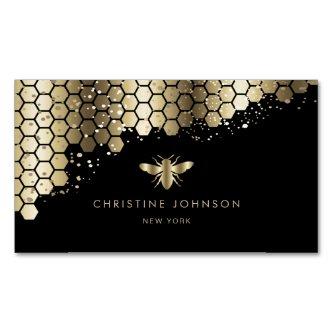 faux simulated gold foil bee  magnet