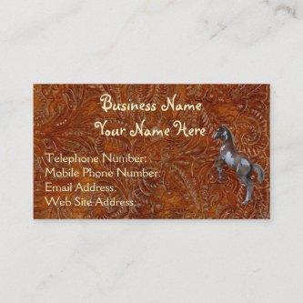 Faux Tooled Leather Western style 3 Profile Cards