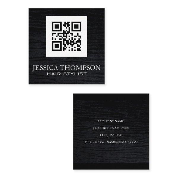 Faux Velvet Black | Qr Code Template Square