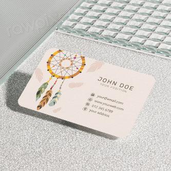 Feather Dream Catcher Native QR Code Monogram