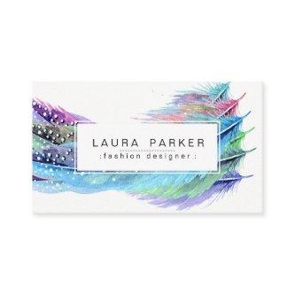 Feather Watercolor Bohemian Vintage Girly Chic