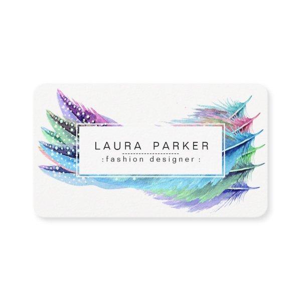 Feathers Watercolor Boho Bird Girly Chic