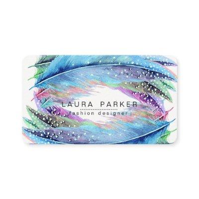 Feathers Watercolor Boho Bird Girly Chic