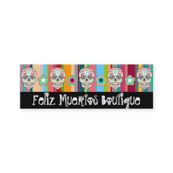 Feliz Muertos - Custom Skinny Sugar Skull Bizcards Mini