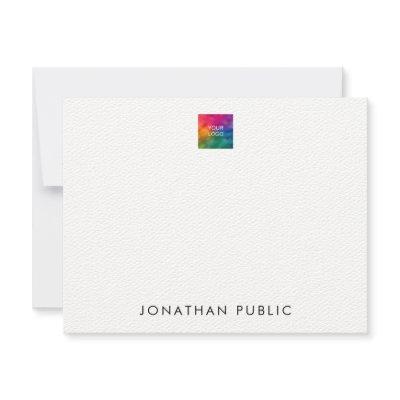 Felt White Upload Your Own Logo Personalized Note Card