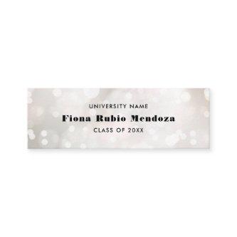 Femine White Bokeh Pearl Graduation Name Insert
