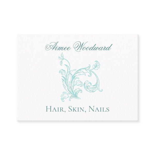 Feminine Baroque Embellished Aqua and White