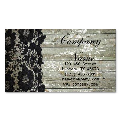 Feminine country chic black lace barn wood  magnet