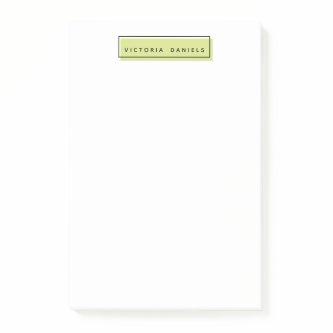 Feminine Logo | Green | Personalized  professional Post-it Notes