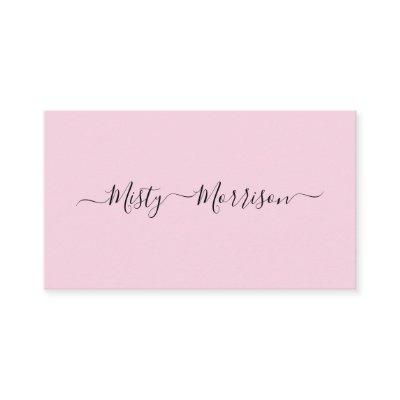 Feminine Minimalist Modern Pink Script Custom Name