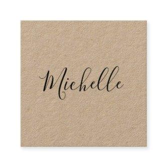 Feminine minimalist rustic Kraft paper Square