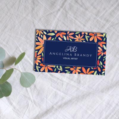 Feminine Orange Floral Blush Pink
