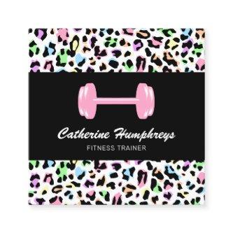 Feminine Personal Trainer Leopard Print Square