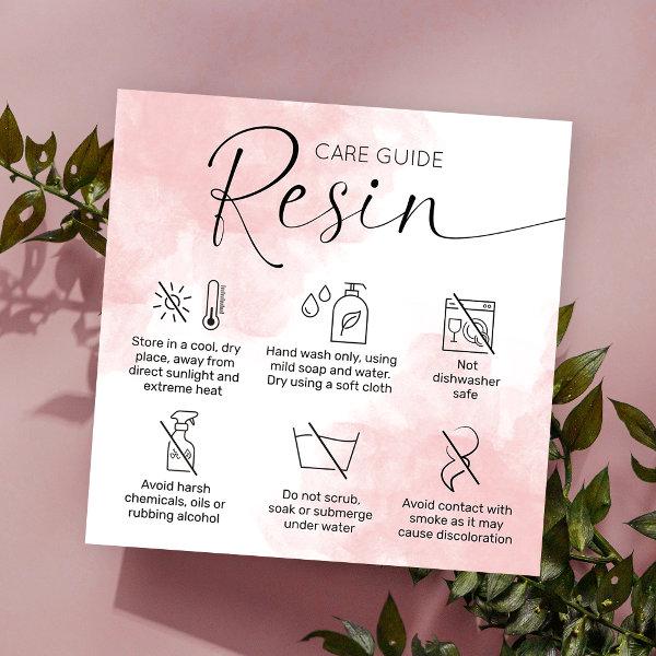 Feminine Pink Epoxy Resin Care Guide Thank You Square