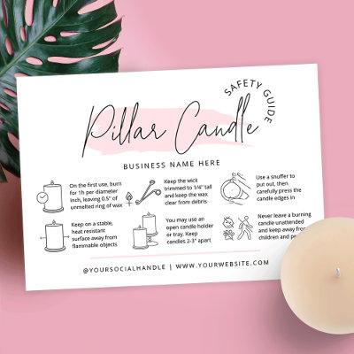 Feminine Pink Pillar Candle Care Instructions
