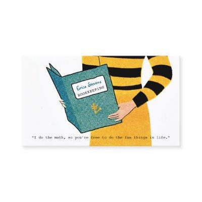 Feminine Retro Bookkeeper Woman Financial Advisor