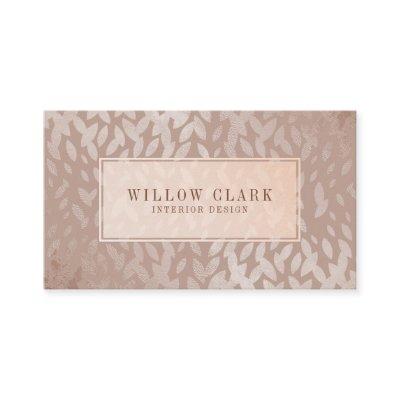 Feminine Rose Gold Willow Tree Leaf Pattern