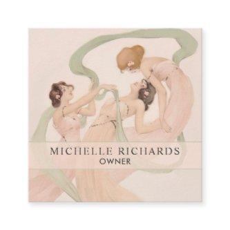 Feminine Vintage Nouveau Mayflies Square