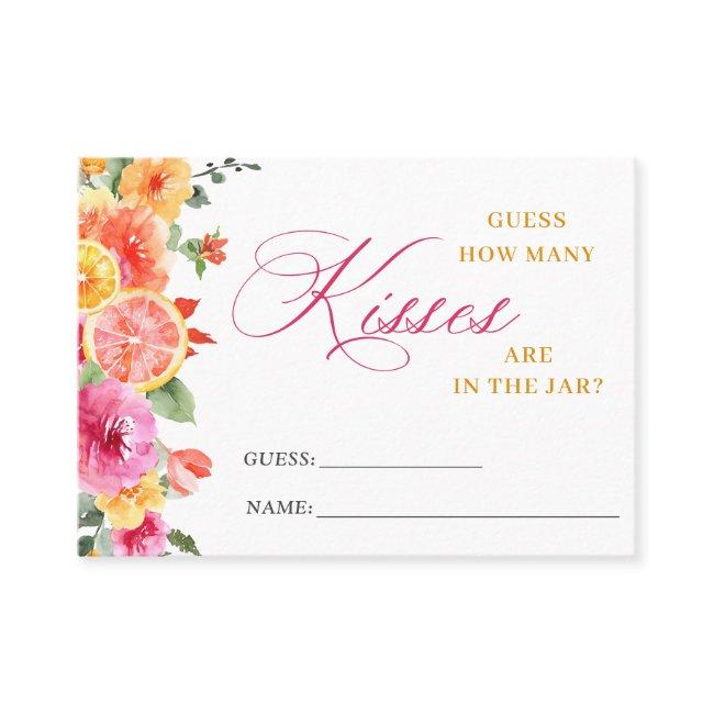 Festive Bright Flower Guess How Many Game Card