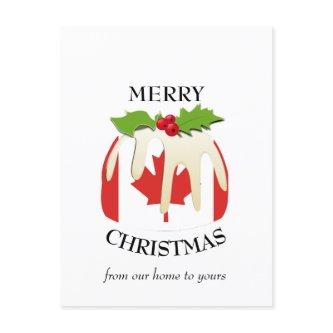 Festive Pudding CANADA FLAG Christmas  Postcard