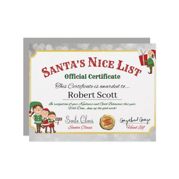 Festive Santa's Christmas nice list add name  Letterhead