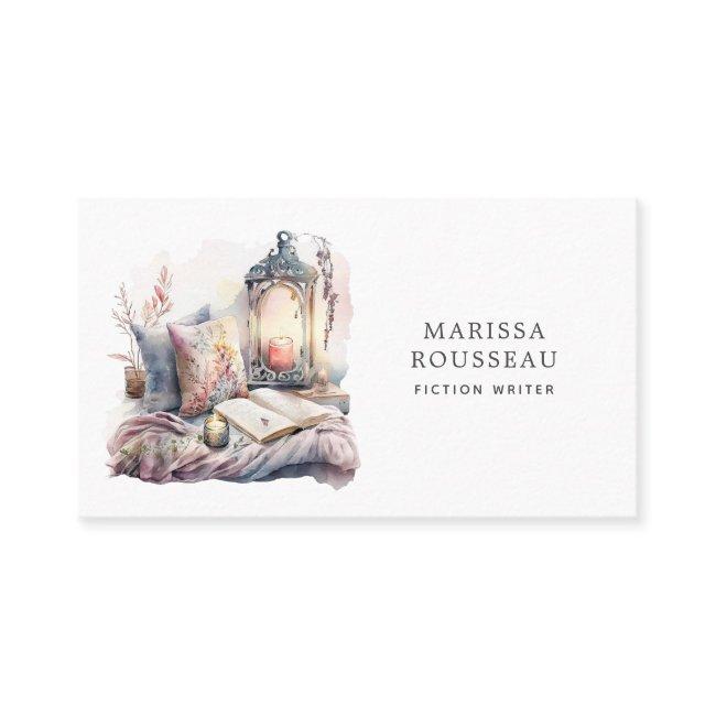 Fiction Writer Watercolor Reading Corner Business