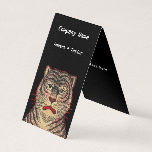 Fierce Tiger Head Black Stripes Red Outline Black