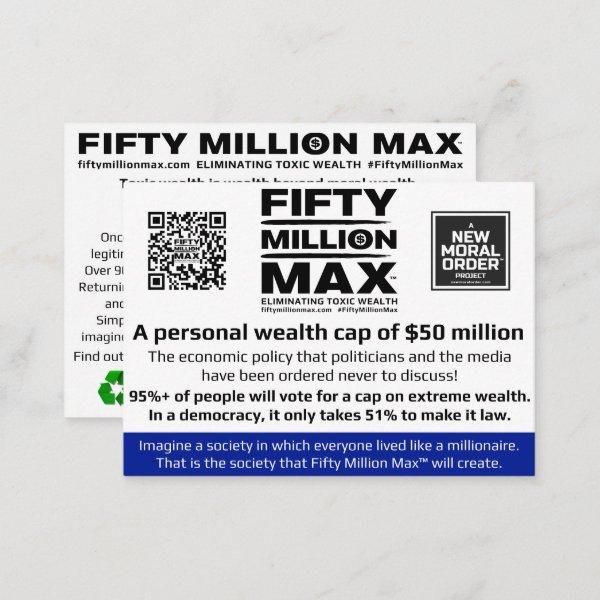Fifty Million Max™ Information Card 3.5"x2.5" (1)
