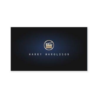 Film Director Gold Glapperboard Icon Blue Glow