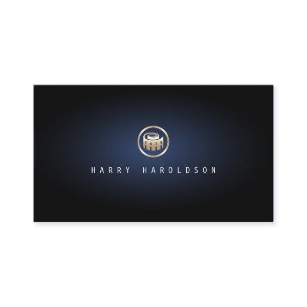 Film Editor Elegant Video Clip Icon Blue Glow