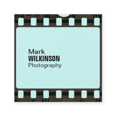 Film tape negative frame teal square