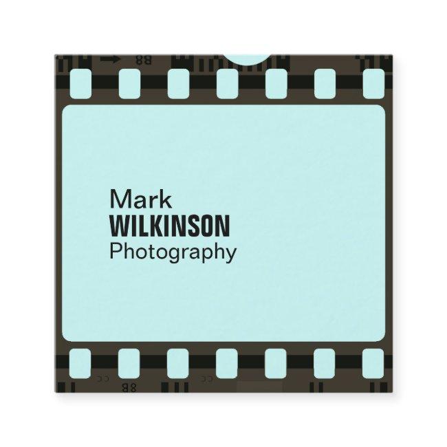 Film tape negative frame teal square