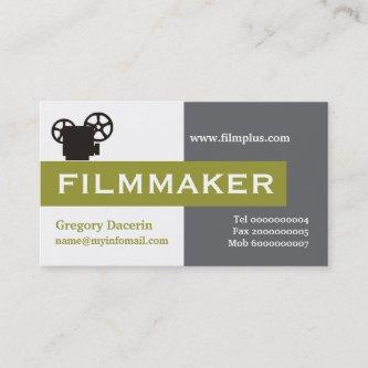 Filmmaker grey, white, olive green eye-catching