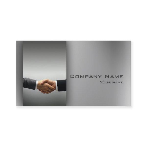 Financial Advisor Corporate Hand Shake Grey Card