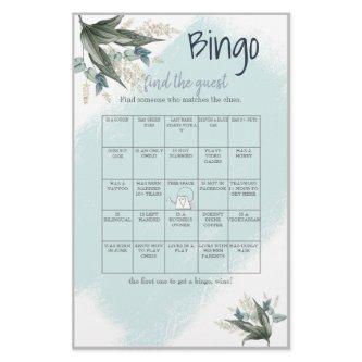 Find the Guest Bingo Bridal Shower Game Card Flyer