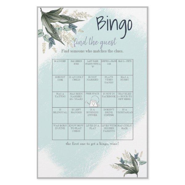 Find the Guest Bingo Bridal Shower Game Card Flyer