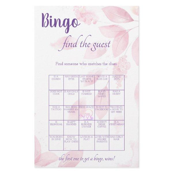 Find the Guest Bingo Bridal Shower Game Card Flyer