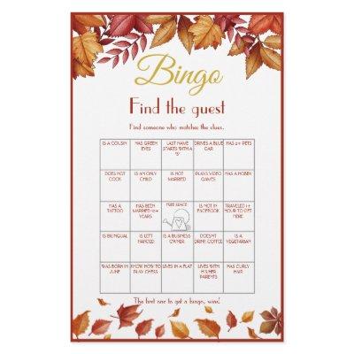 Find the Guest Bingo Bridal Shower Game Card Flyer