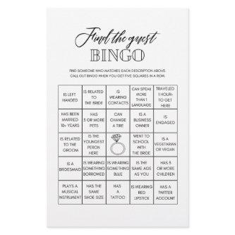 Find the guest bingo bridal shower game flyer