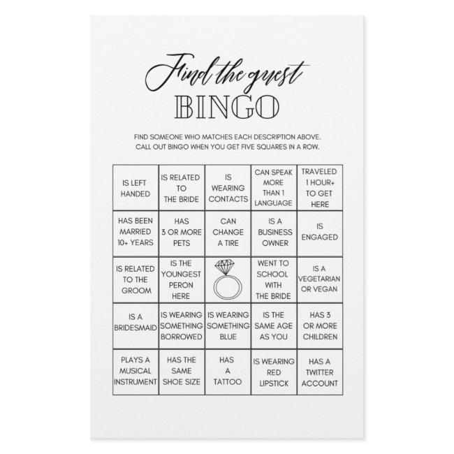 Find the guest bingo bridal shower game flyer