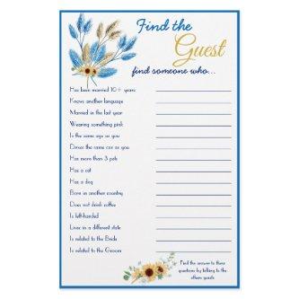 Find the Guest Bridal Game Card Flyer