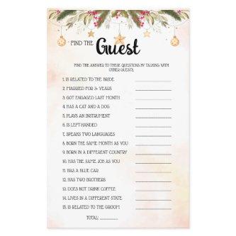 Find the Guest Christmas Bridal Shower Game Card F Flyer